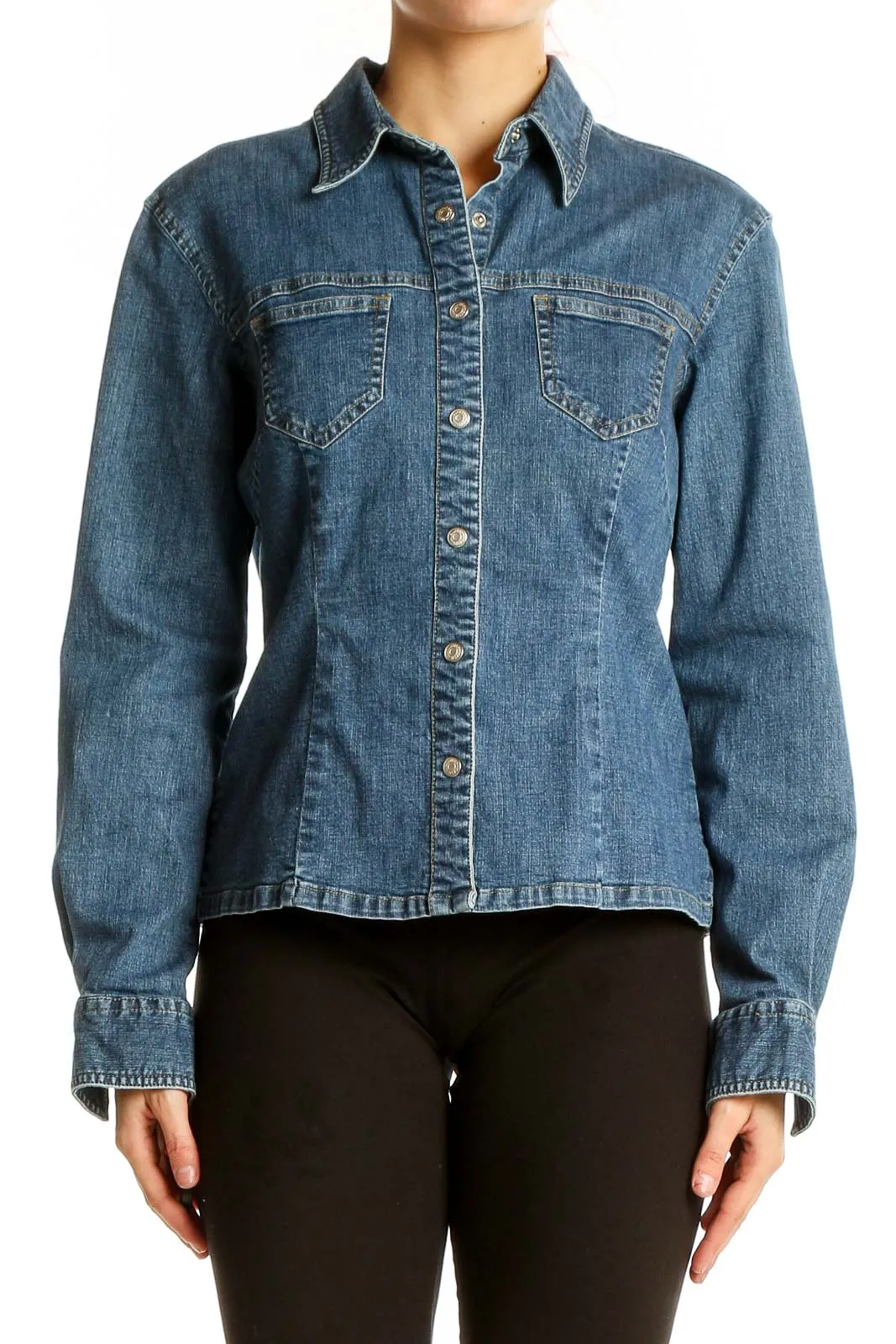 Blue Classic Denim Button-Up Shirt