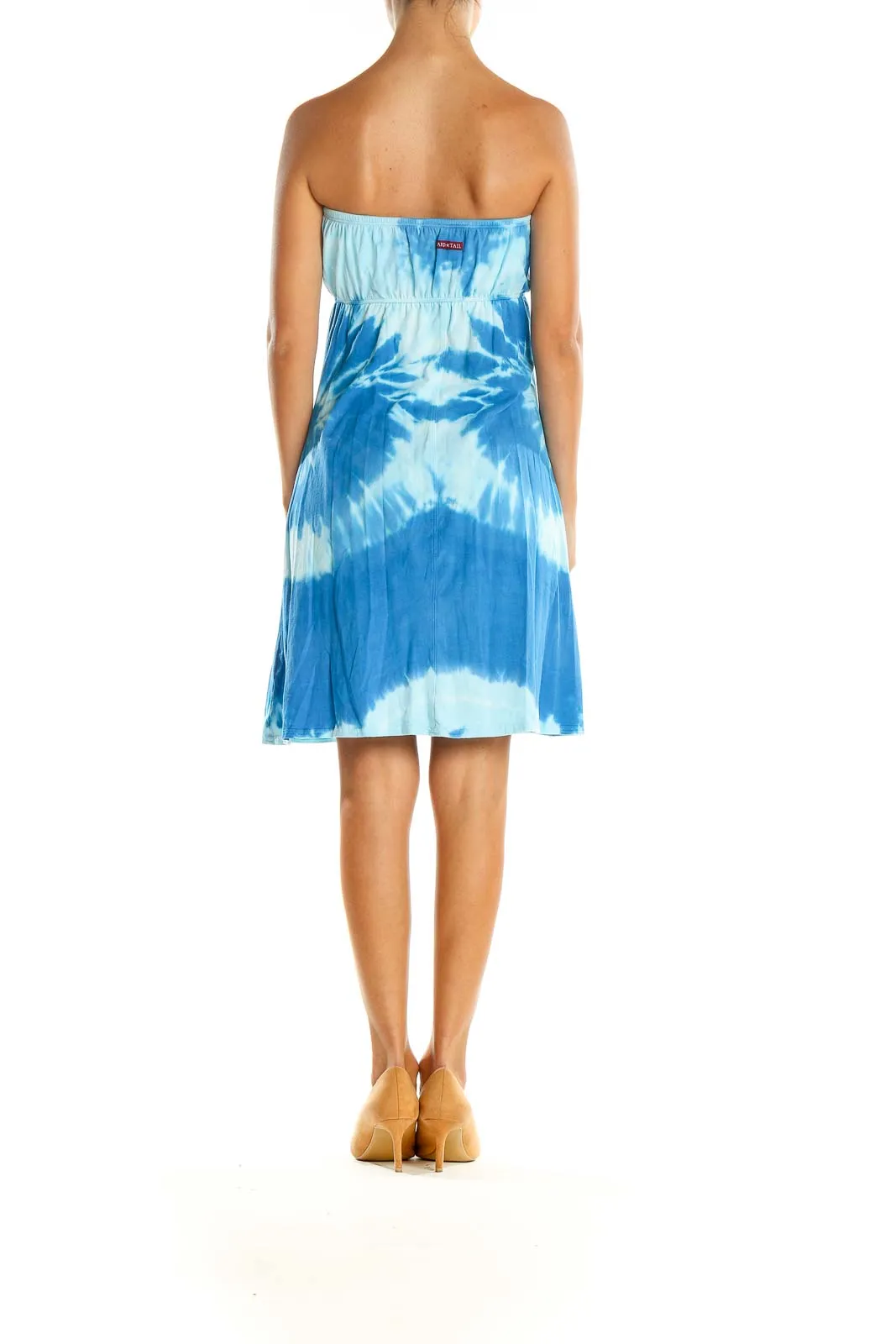 Blue Tie And Dye Holiday Fit & Flare Dress