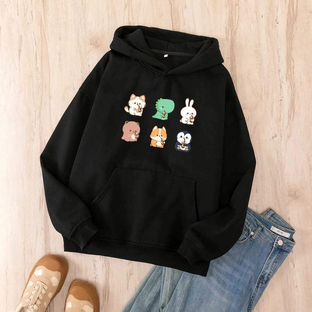 Boba Lovin Friends Oversized Soft Hoodies