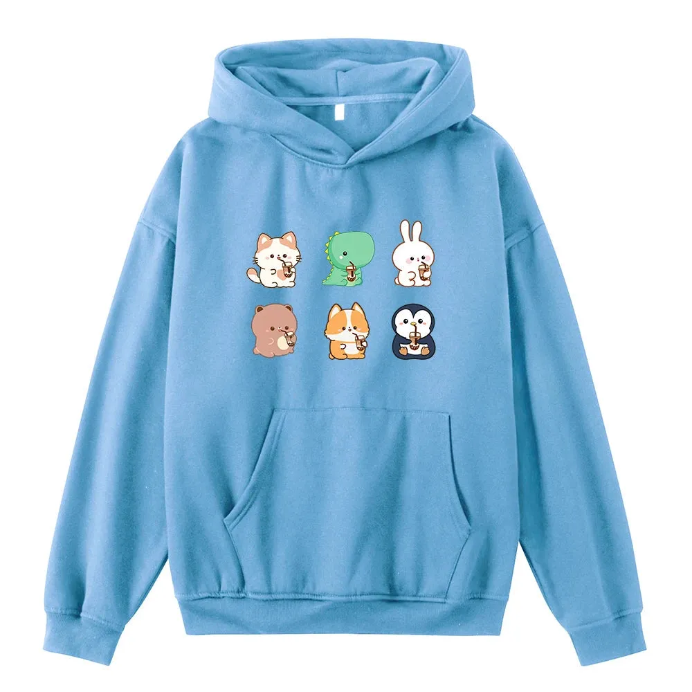 Boba Lovin Friends Oversized Soft Hoodies