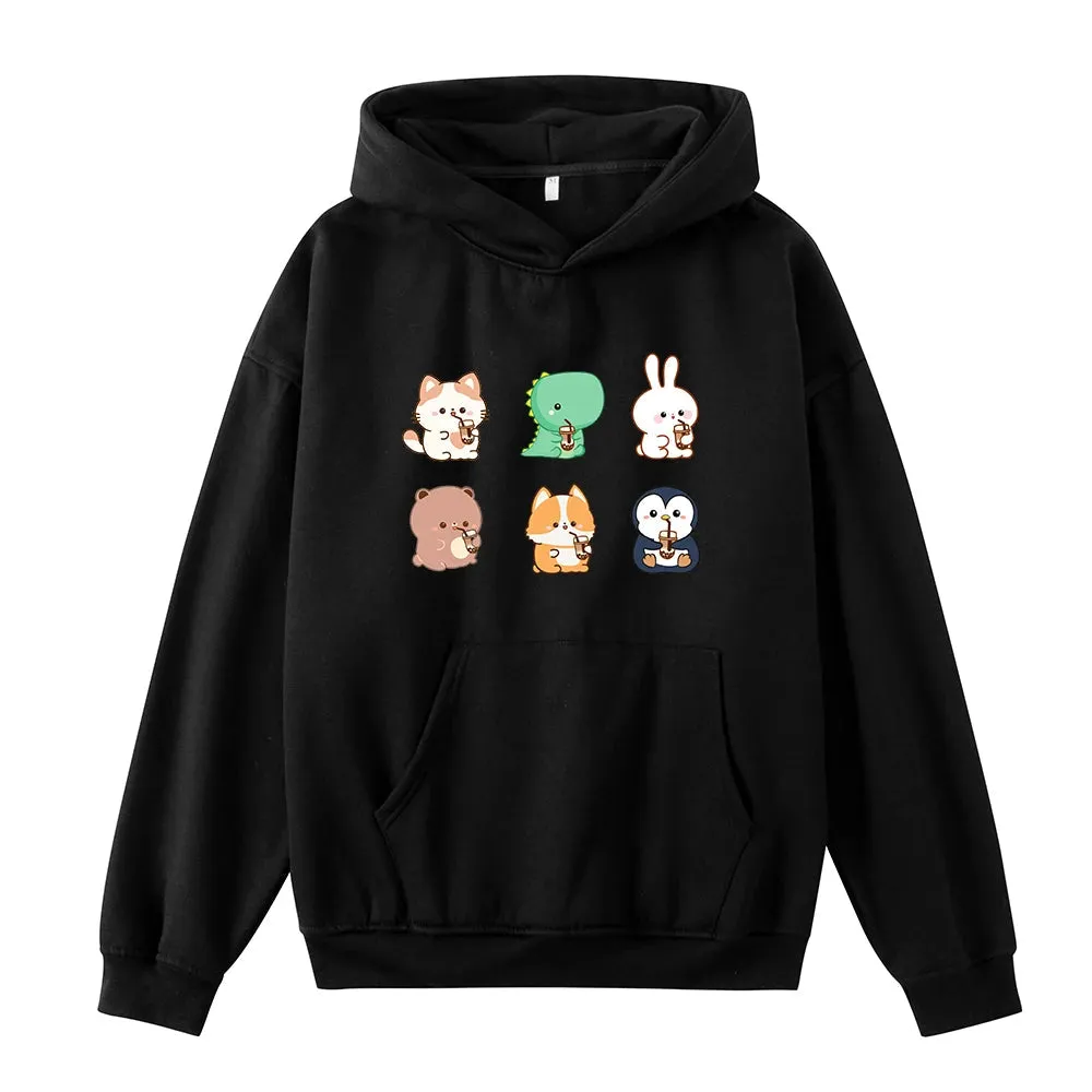 Boba Lovin Friends Oversized Soft Hoodies