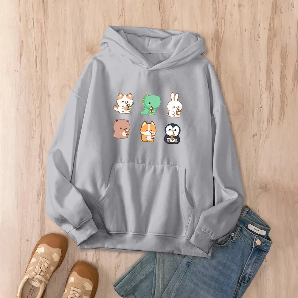 Boba Lovin Friends Oversized Soft Hoodies