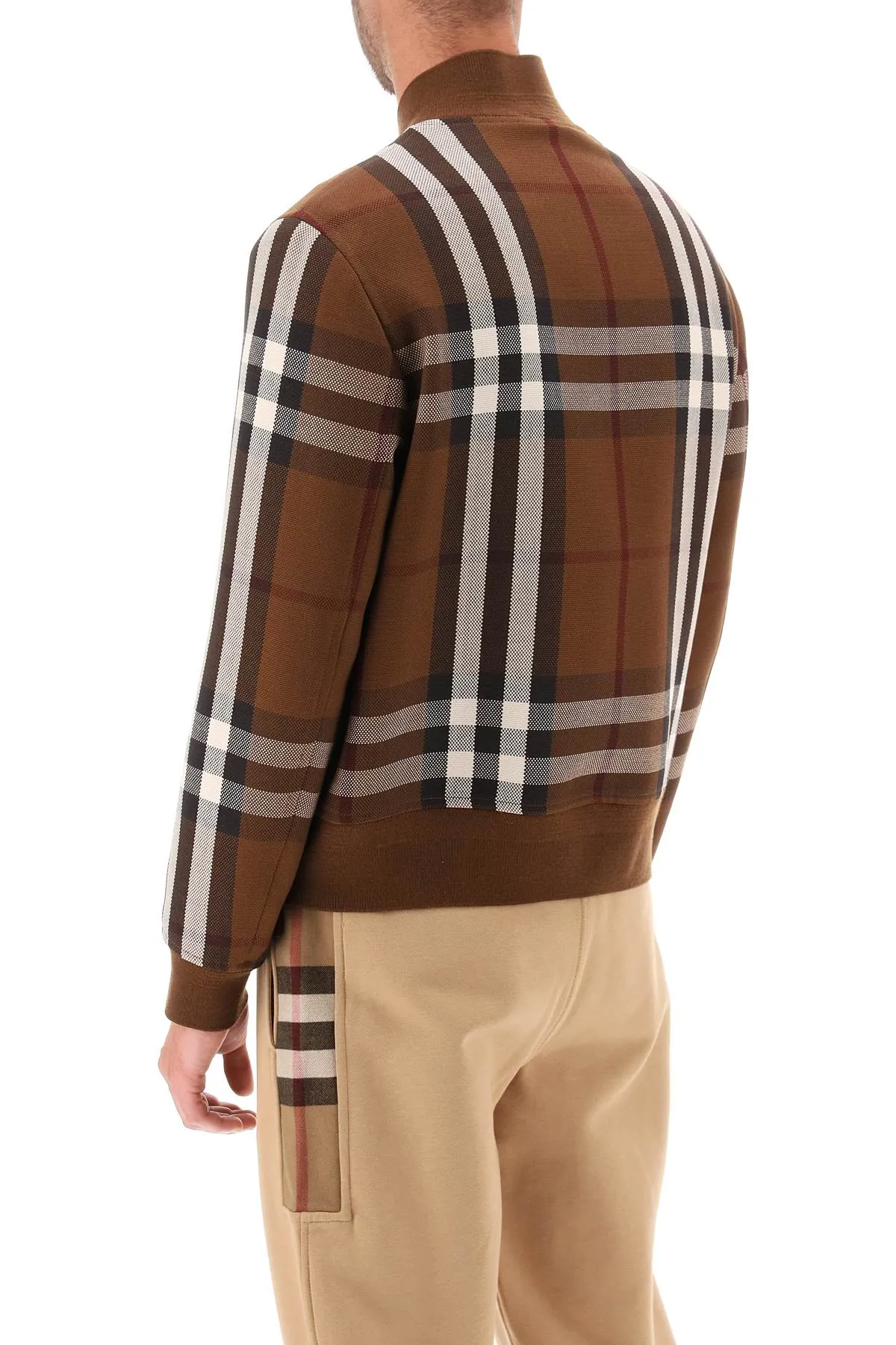 bomber jacket with burberry check motif