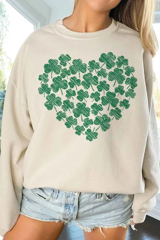 CLOVER HEART ST PATRICKS OVERSIZED SWEATSHIRT