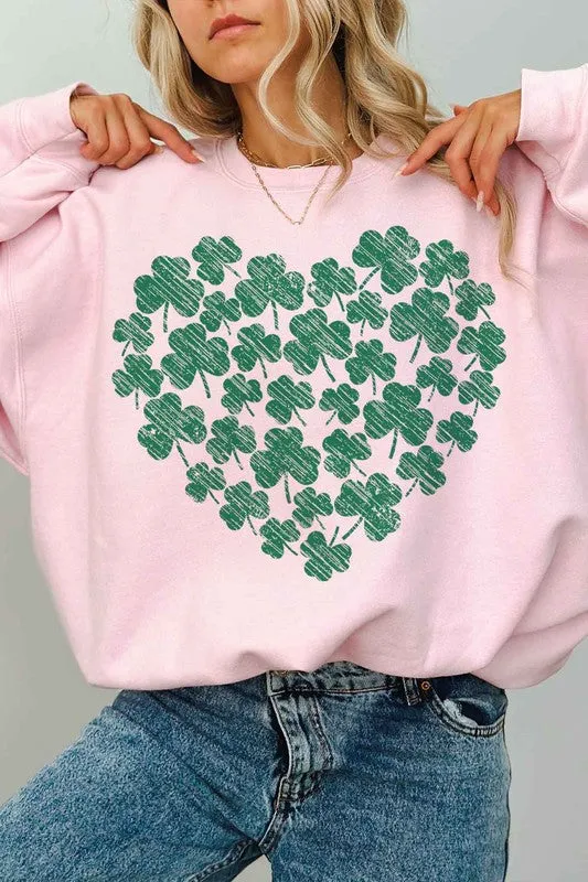 CLOVER HEART ST PATRICKS OVERSIZED SWEATSHIRT