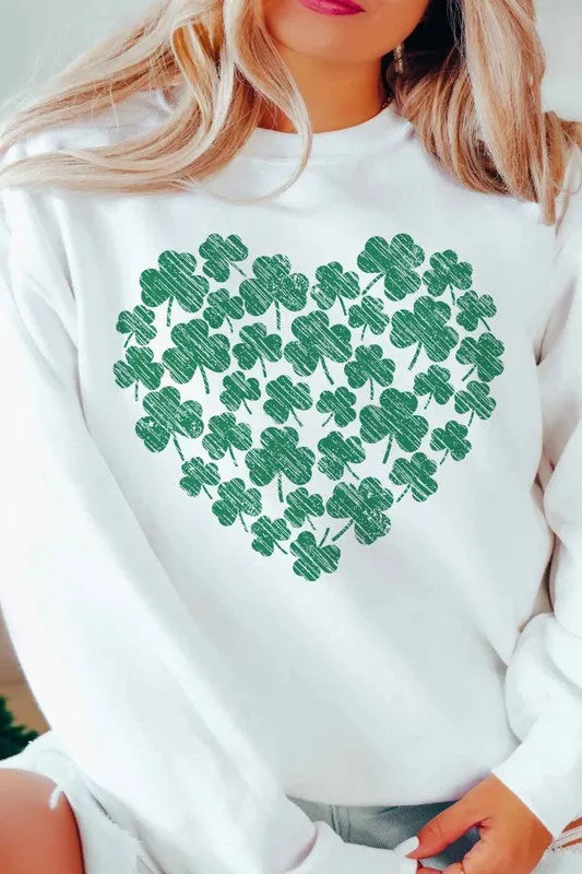 CLOVER HEART ST PATRICKS OVERSIZED SWEATSHIRT