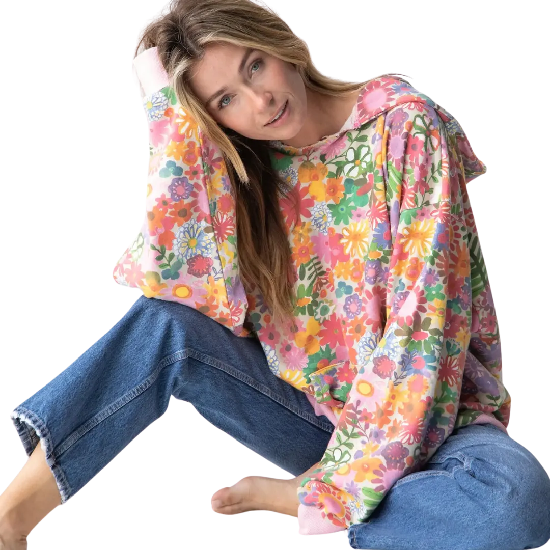 Cozy Oversized Printed Sweatshirt