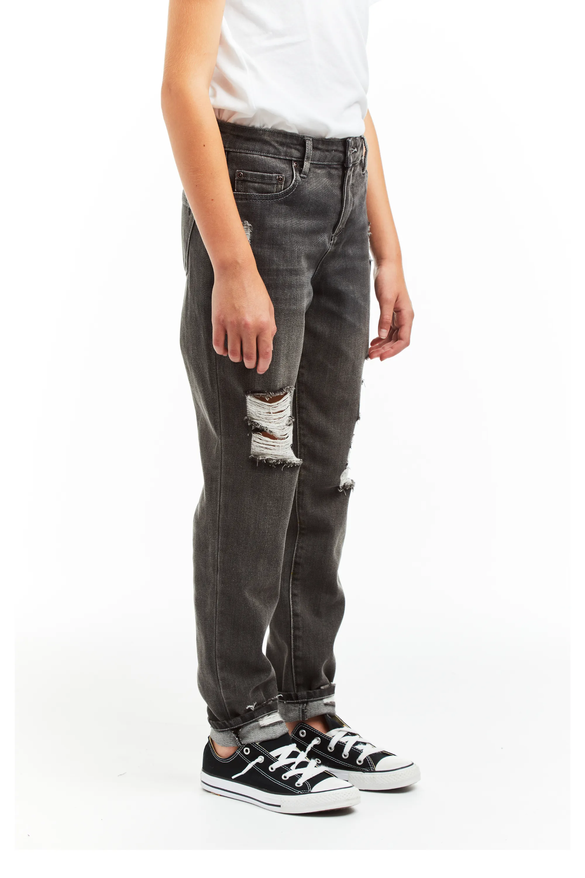 Destructed Weekender Pant In Grey