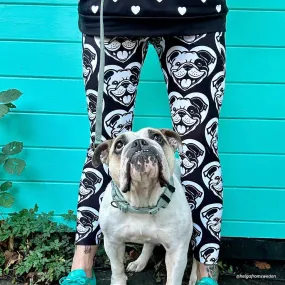 DOG BREED LEGGINGS with pockets - BULLDOG ENGLISH BOSTON - HERTTAHOUND