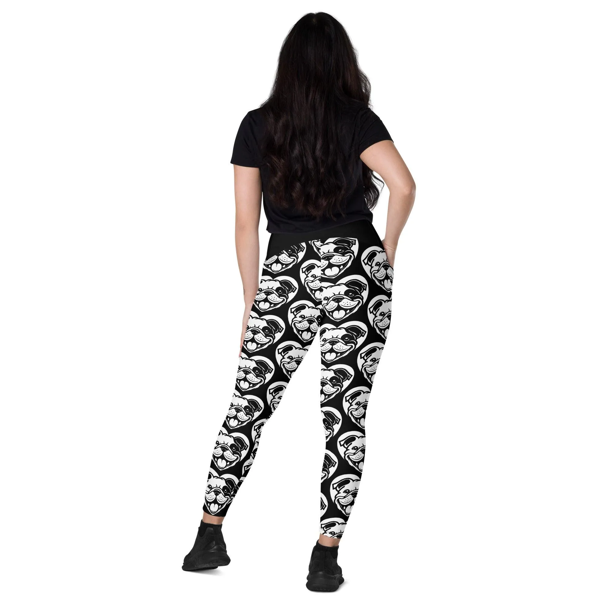 DOG BREED LEGGINGS with pockets - BULLDOG ENGLISH BOSTON - HERTTAHOUND