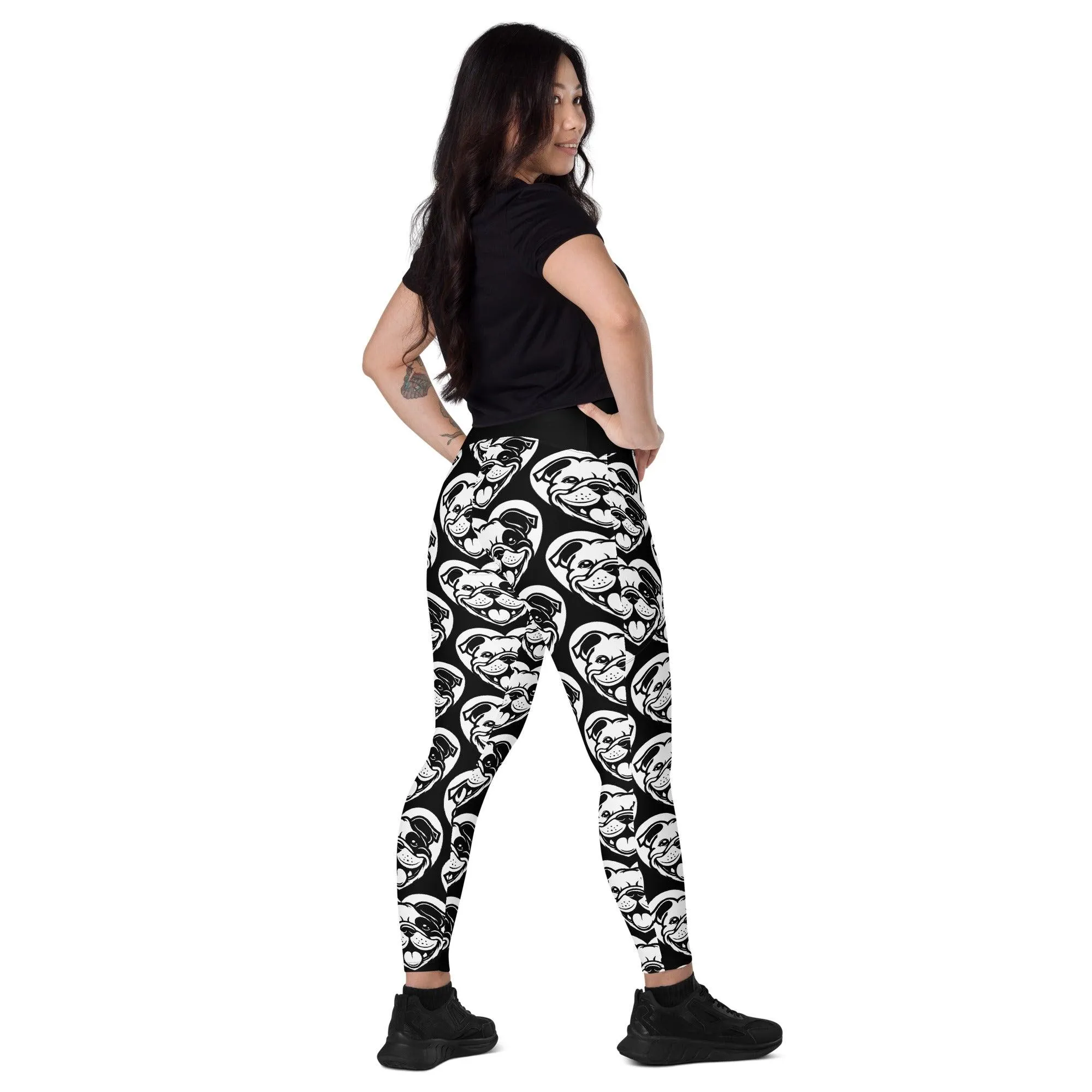 DOG BREED LEGGINGS with pockets - BULLDOG ENGLISH BOSTON - HERTTAHOUND