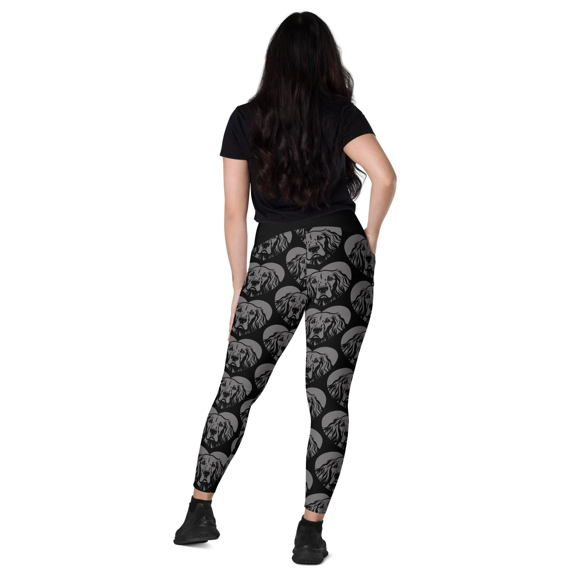 DOG BREED LEGGINGS with pockets - ENGLISH SETTER - HERTTAHOUND - grey