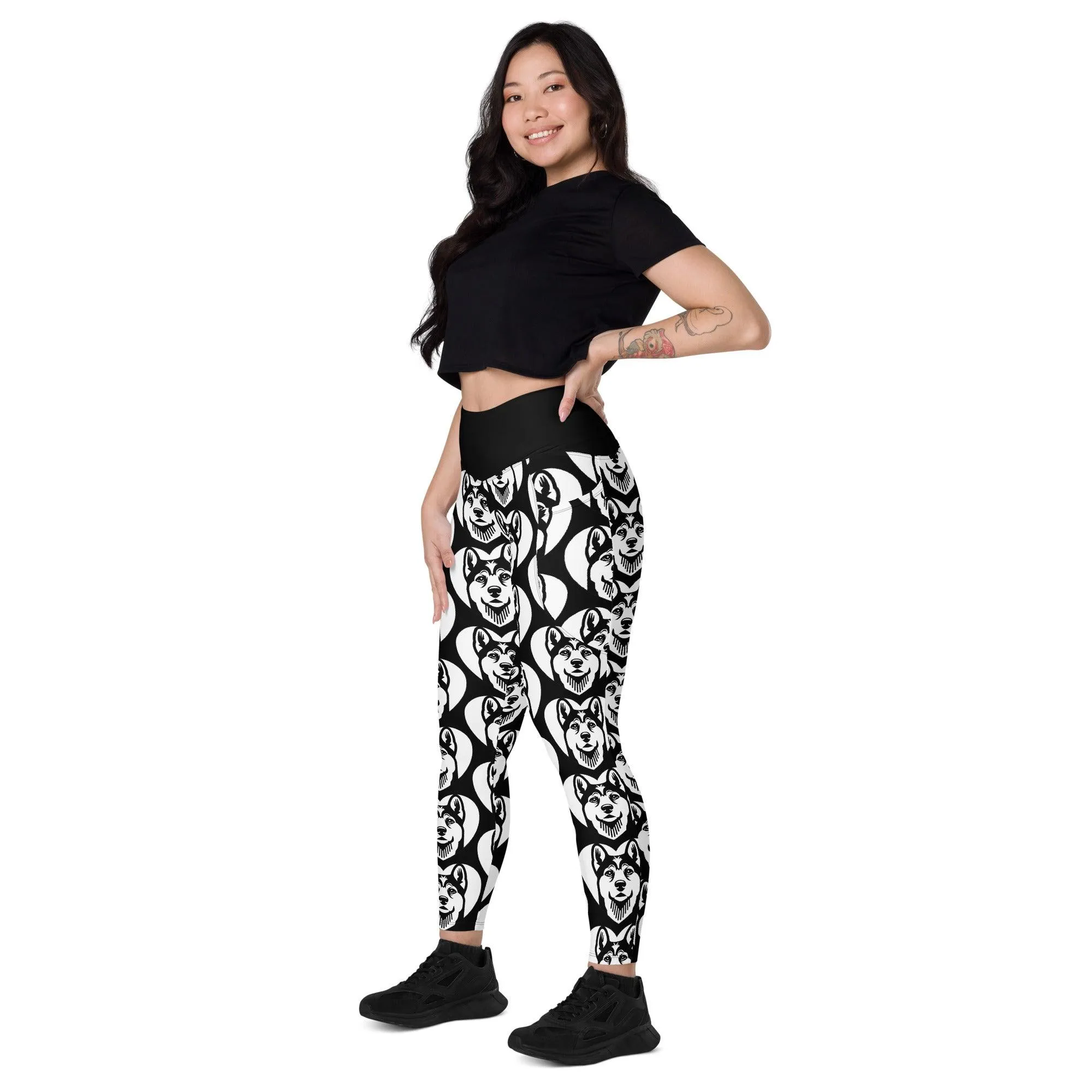 DOG BREED LEGGINGS with pockets - FINNISH KARELIAN BEAR - HERTTAHOUND