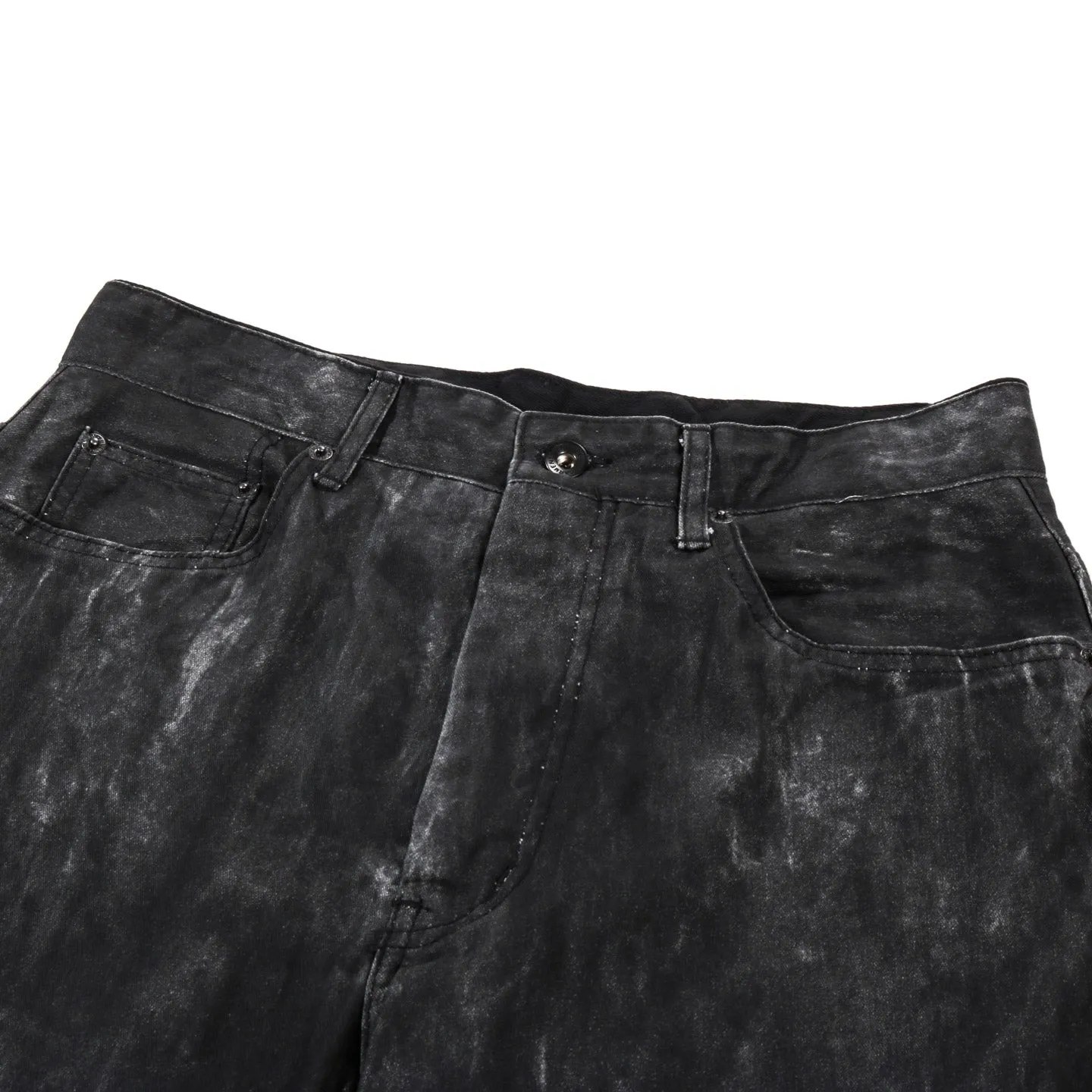 ENGINEERED GARMENTS RF JEANS BLACK COTTON DISTRESSED PRINT