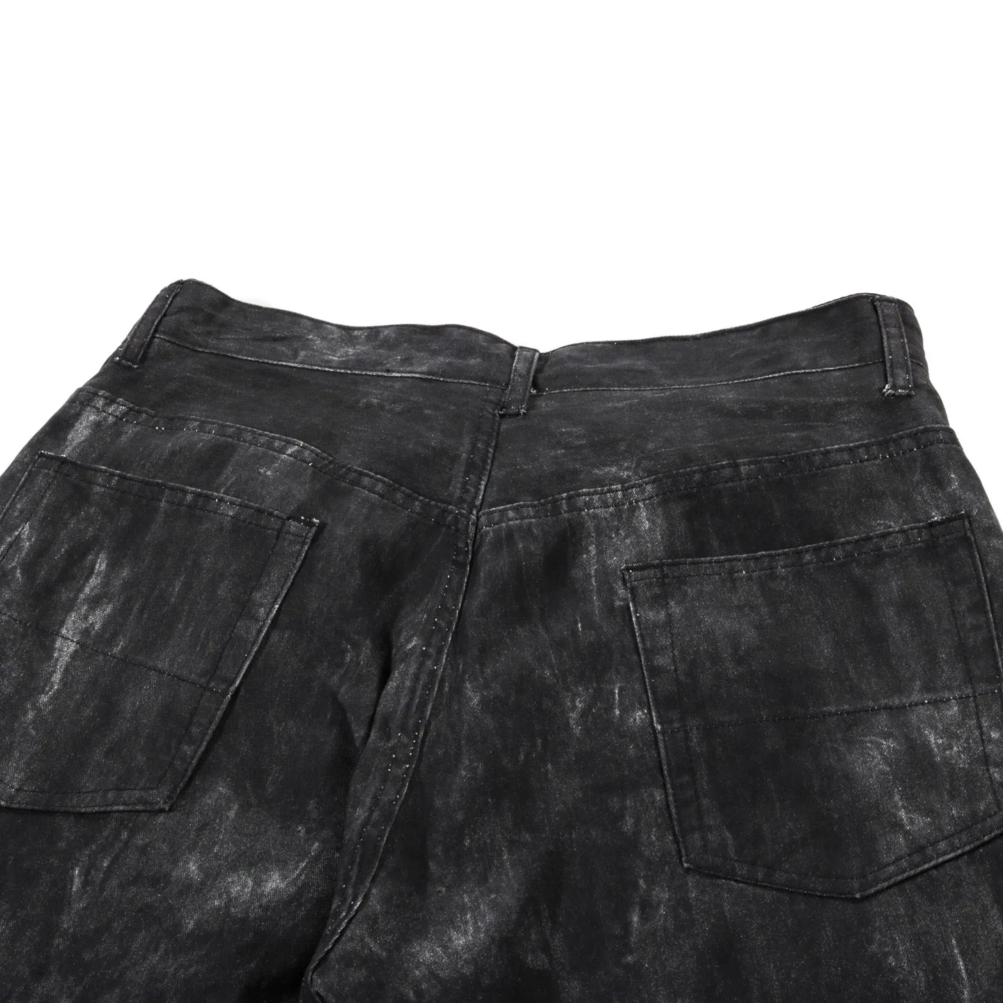 ENGINEERED GARMENTS RF JEANS BLACK COTTON DISTRESSED PRINT