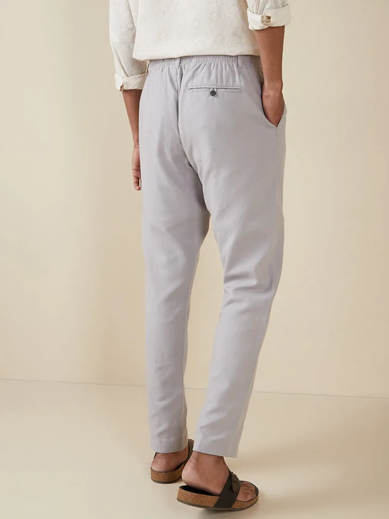 ETA Grey Slim-Fit Mid-Rise Cotton-Blend Chinos