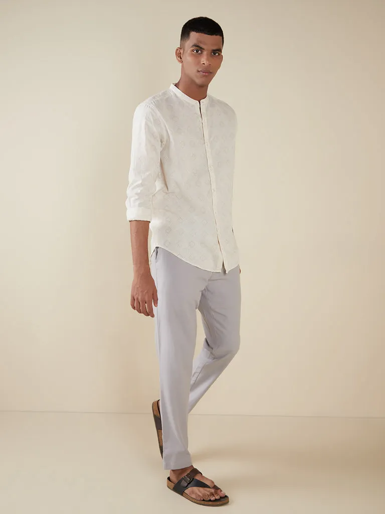 ETA Grey Slim-Fit Mid-Rise Cotton-Blend Chinos