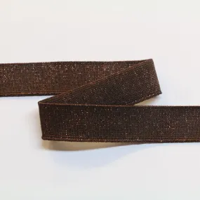 Fancy Elastic Elastic (25mm/ 1") - Striped Brown/Brown Lurex