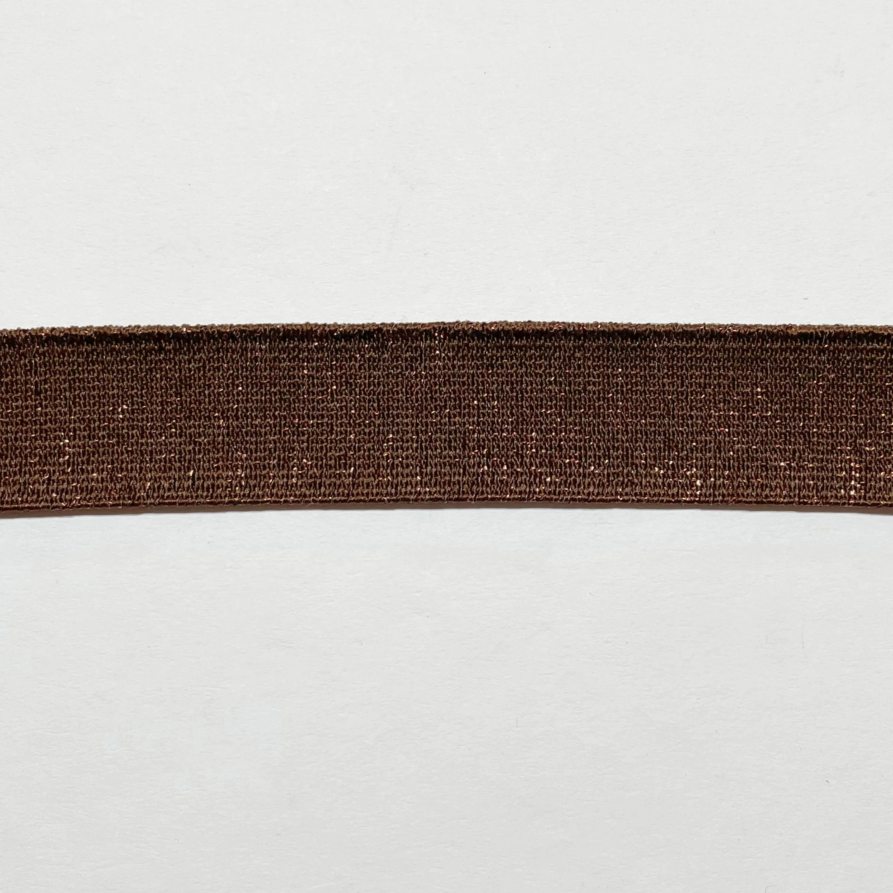 Fancy Elastic Elastic (25mm/ 1") - Striped Brown/Brown Lurex