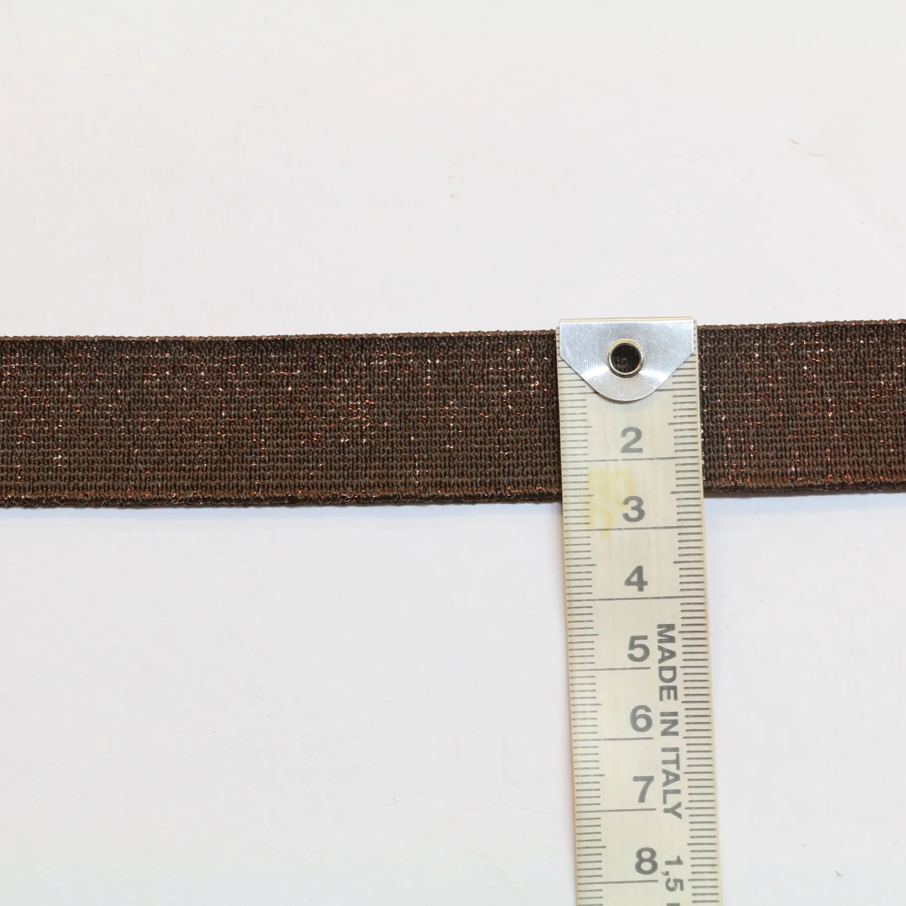 Fancy Elastic Elastic (25mm/ 1") - Striped Brown/Brown Lurex