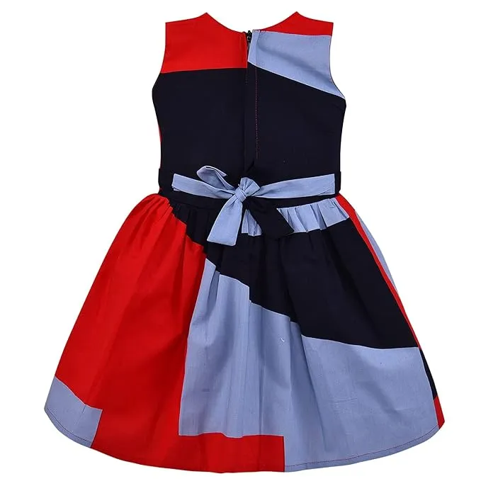 Girls Colour blocked Fit and Flare Dress