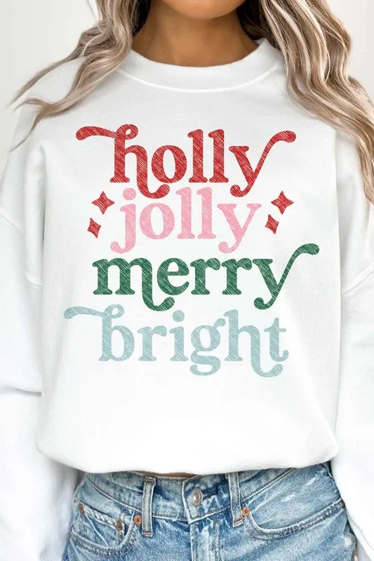 HOLLY JOLLY MERRY CHRISTMAS OVERSIZED SWEATSHIRT