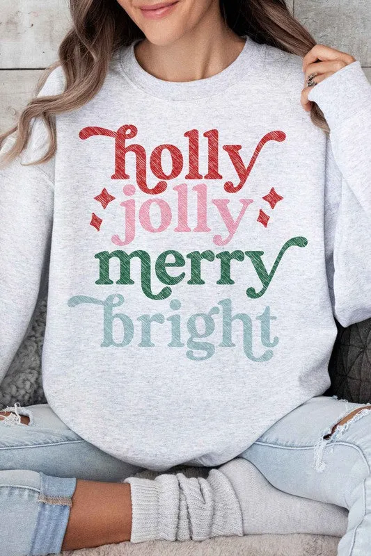 HOLLY JOLLY MERRY CHRISTMAS OVERSIZED SWEATSHIRT