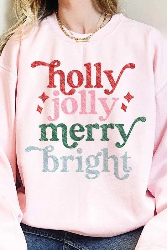 HOLLY JOLLY MERRY CHRISTMAS OVERSIZED SWEATSHIRT