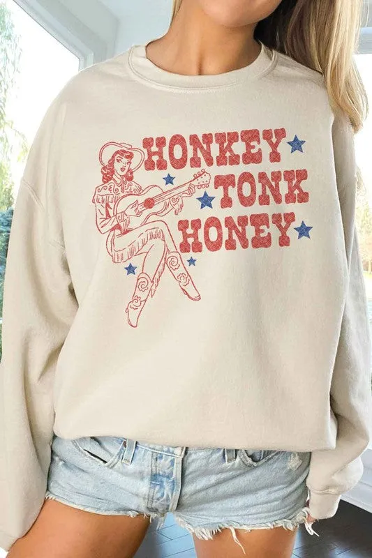 HONKY TONK HONEY WESTERN OVERSIZED SWEATSHIRT