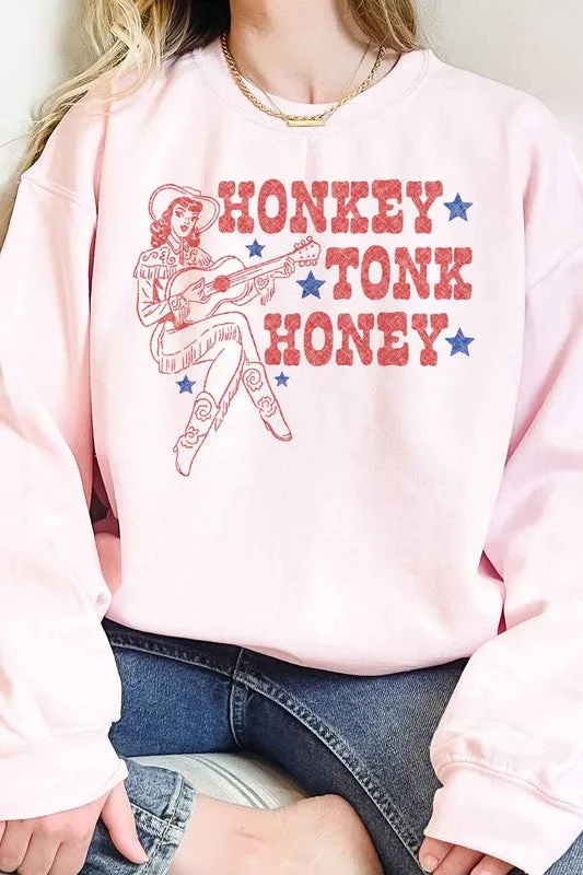 HONKY TONK HONEY WESTERN OVERSIZED SWEATSHIRT