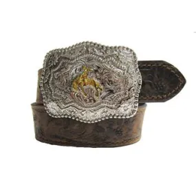 Kid's Brown with Bucking Bronc Buckle Belt