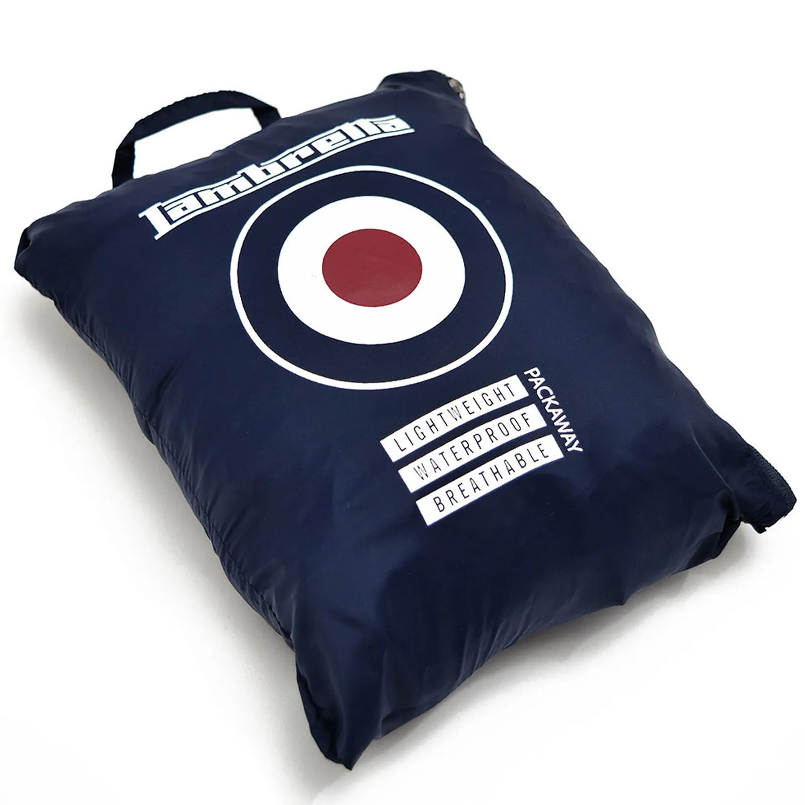 Lambretta Mens Over The Head Packaway Half Zip Jacket - Navy