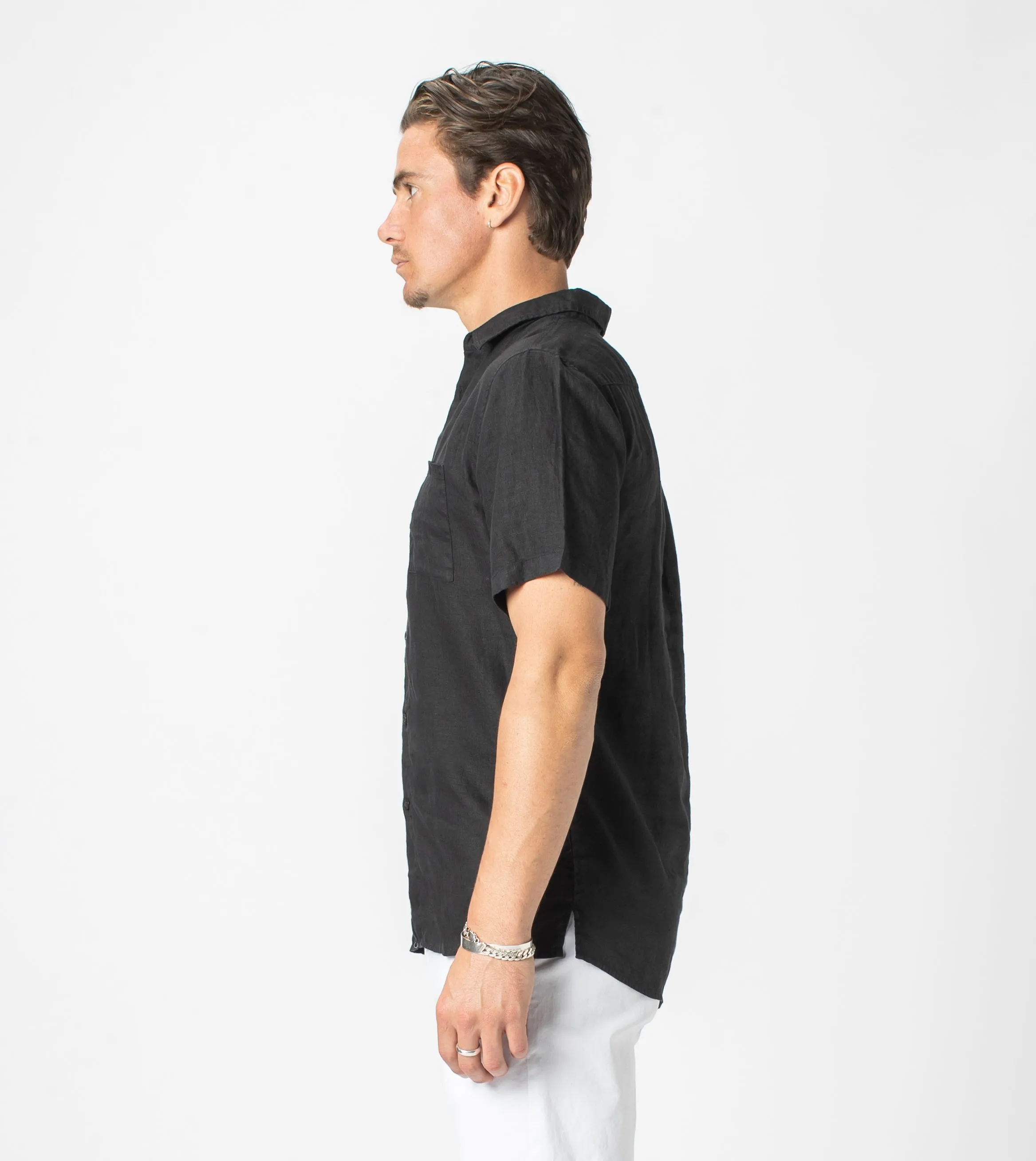 Linen SS Shirt Black