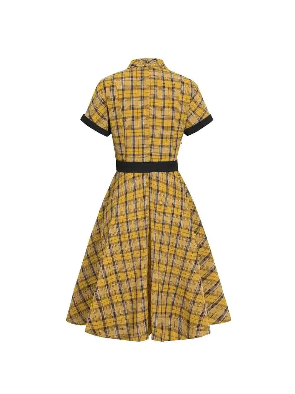 Lucille Plaid Single Breasted 50s Dress [IN STOCK]