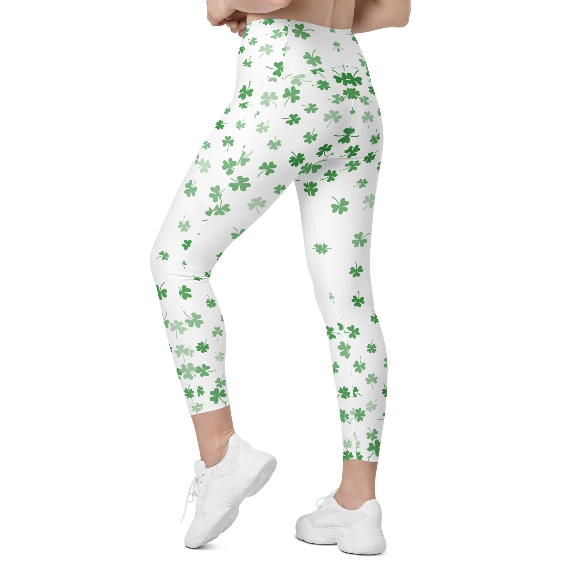 Lucky Clover Crossover Leggings with Pockets, lioness-love