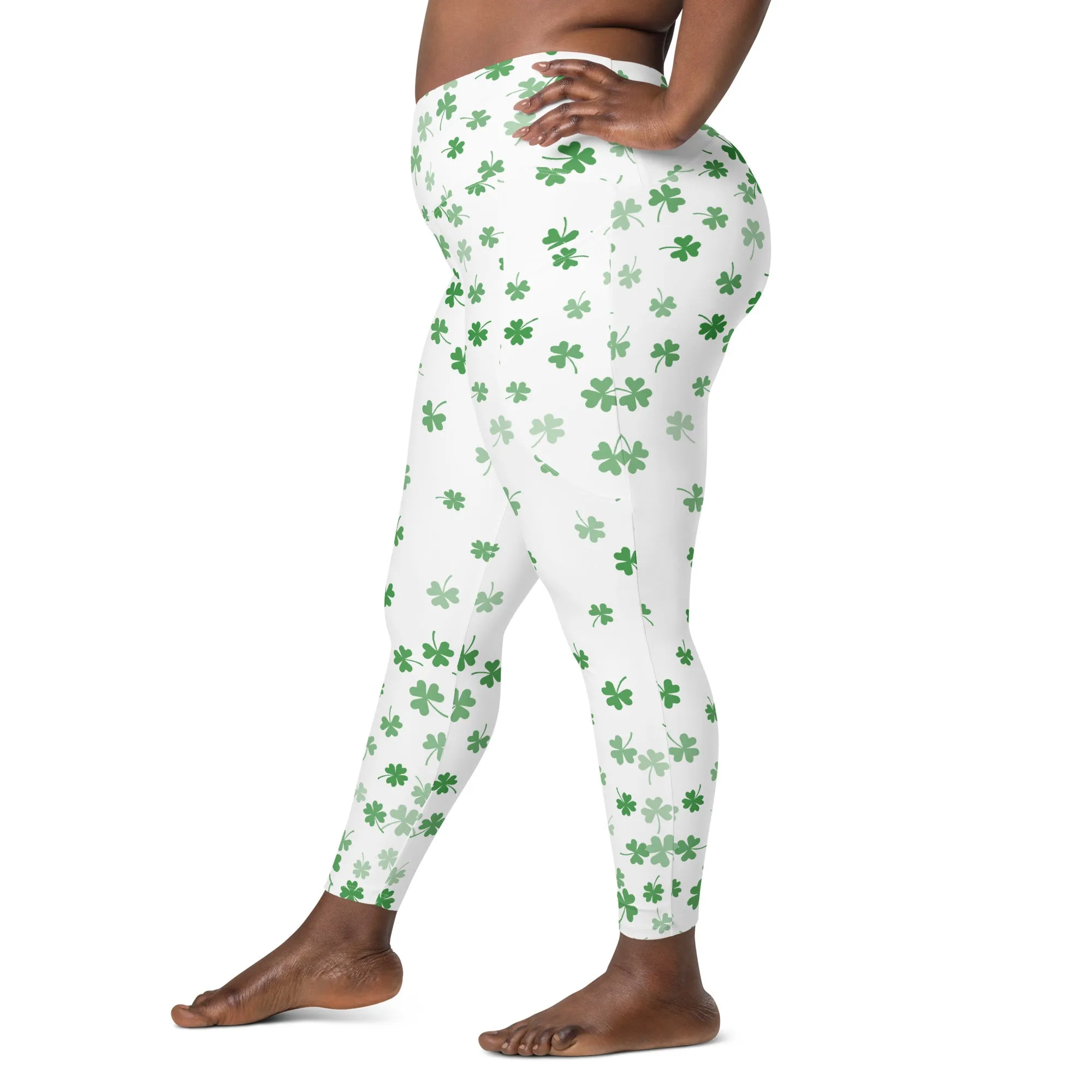 Lucky Clover Crossover Leggings with Pockets, lioness-love