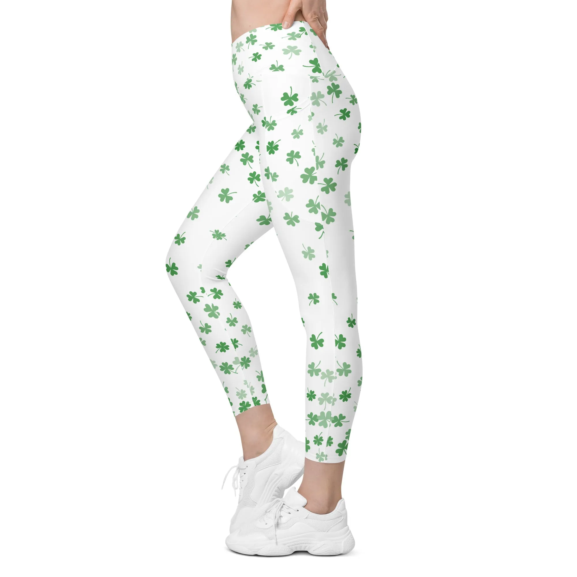 Lucky Clover Crossover Leggings with Pockets, lioness-love