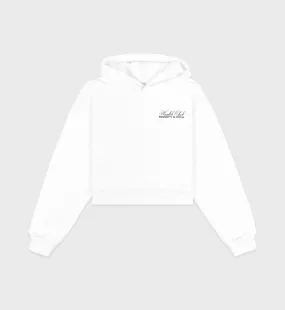 Made In USA Cropped Hoodie - White/Black