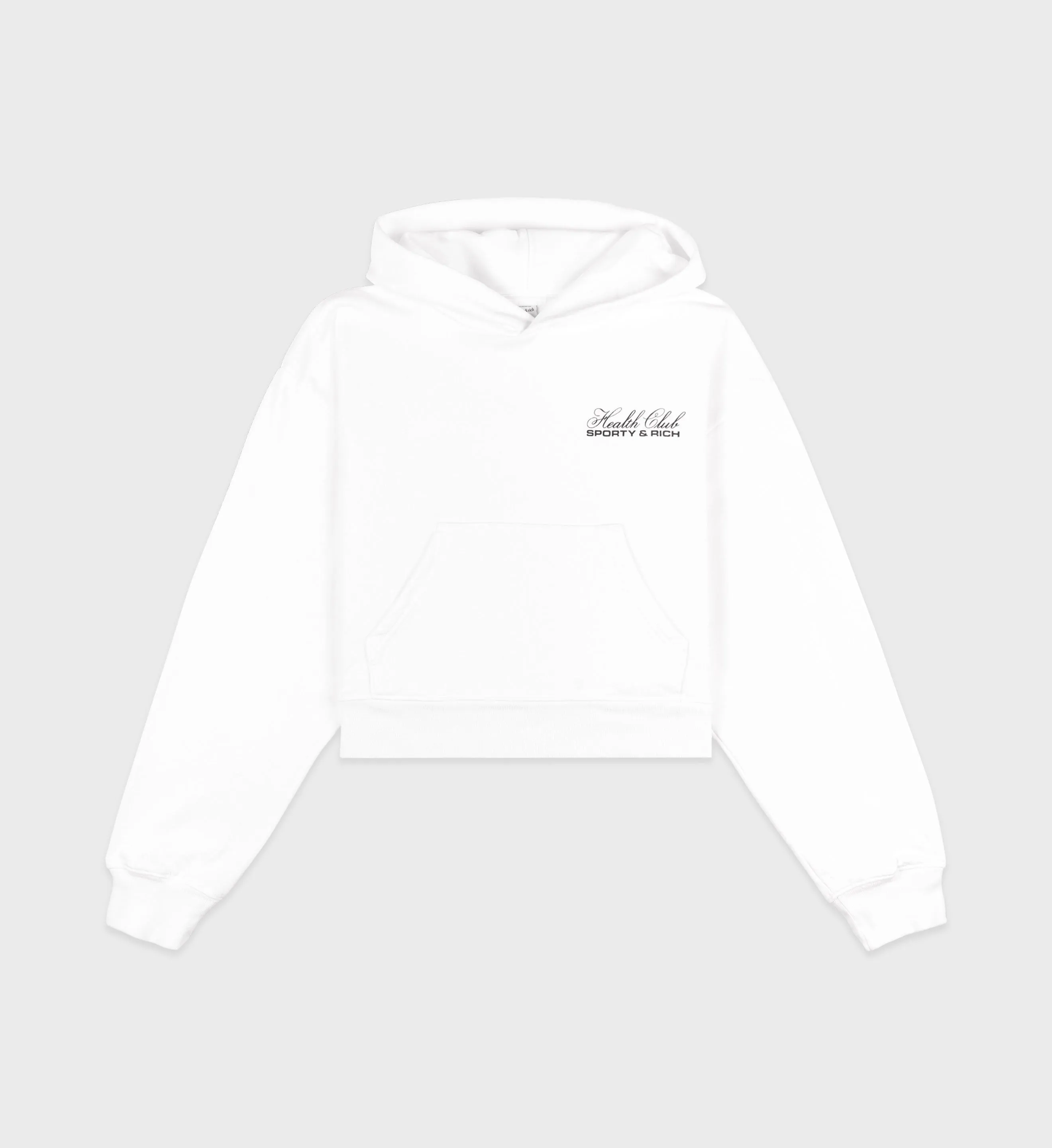 Made In USA Cropped Hoodie - White/Black