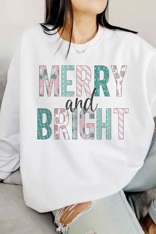 MERRY AND BRIGHT CHRISTMAS OVERSIZED SWEATSHIRT