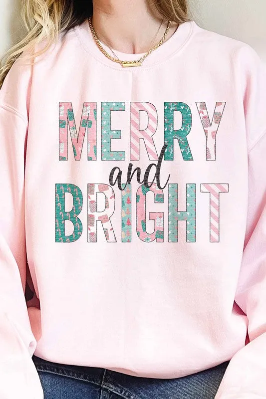 MERRY AND BRIGHT CHRISTMAS OVERSIZED SWEATSHIRT