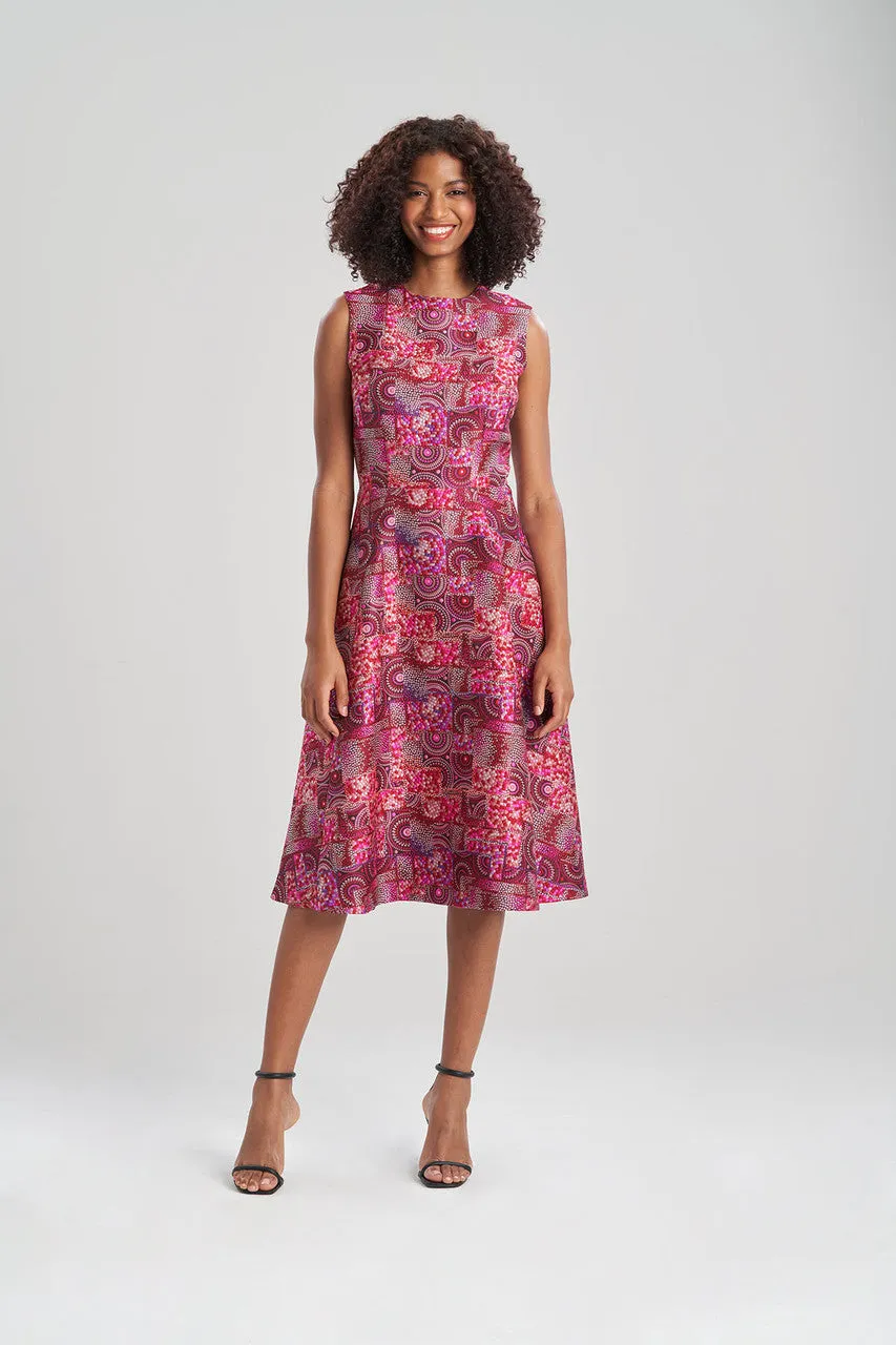 Mosaic Jacquard Fit & Flare Dress