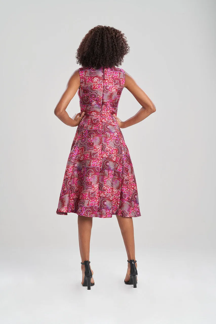 Mosaic Jacquard Fit & Flare Dress