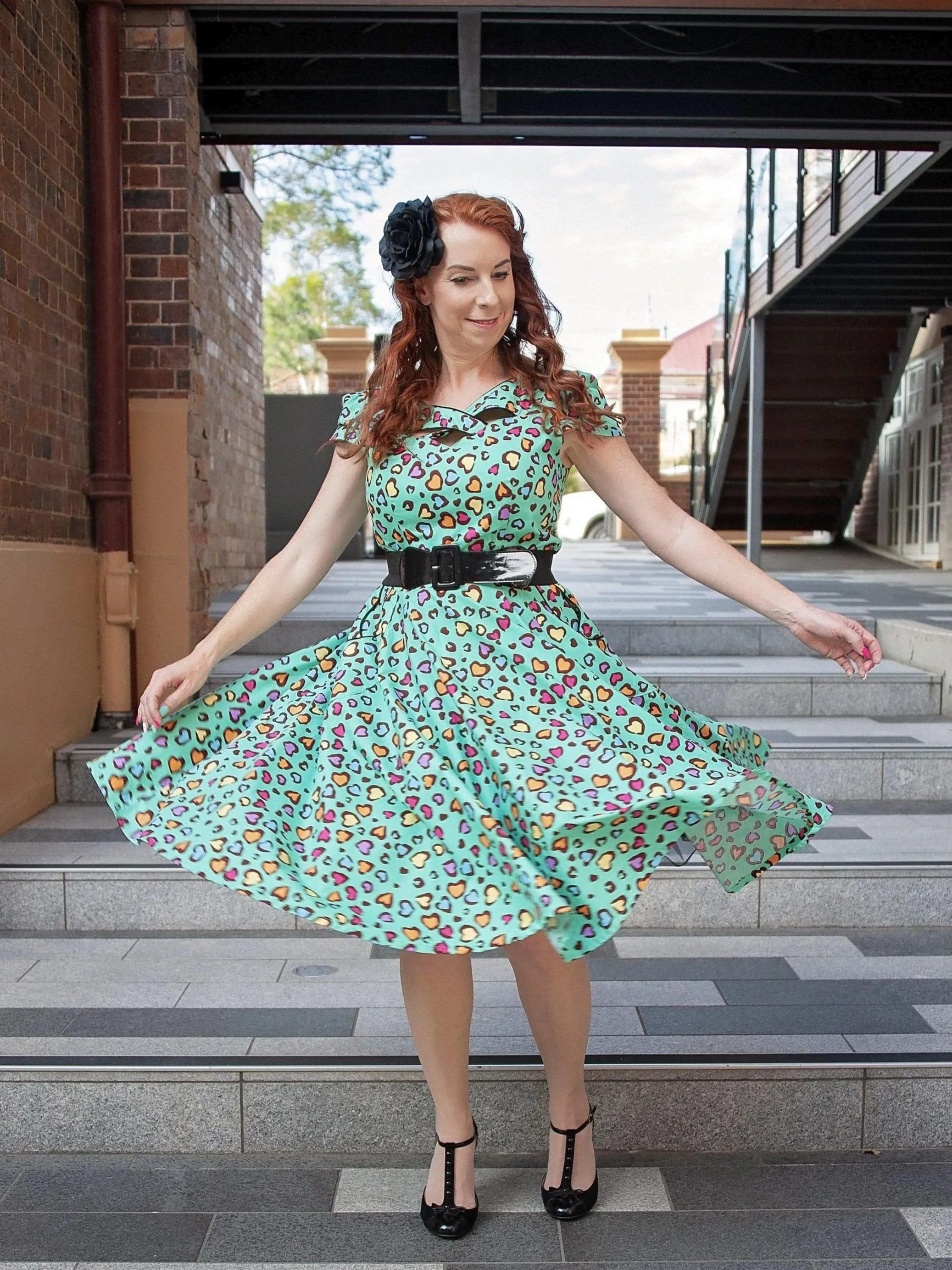 My Cheetin' Heart Vintage 50's Swing Dress