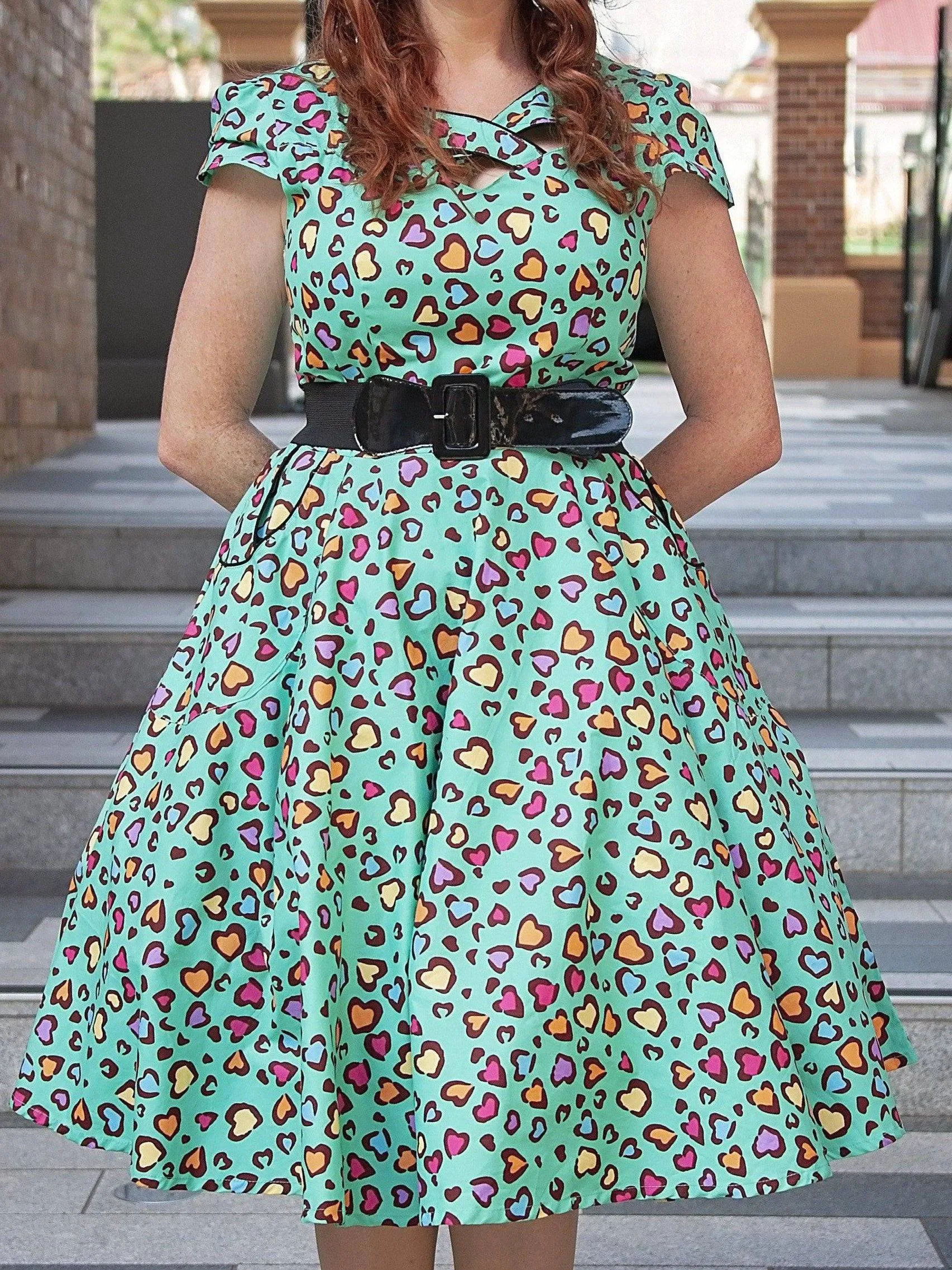 My Cheetin' Heart Vintage 50's Swing Dress