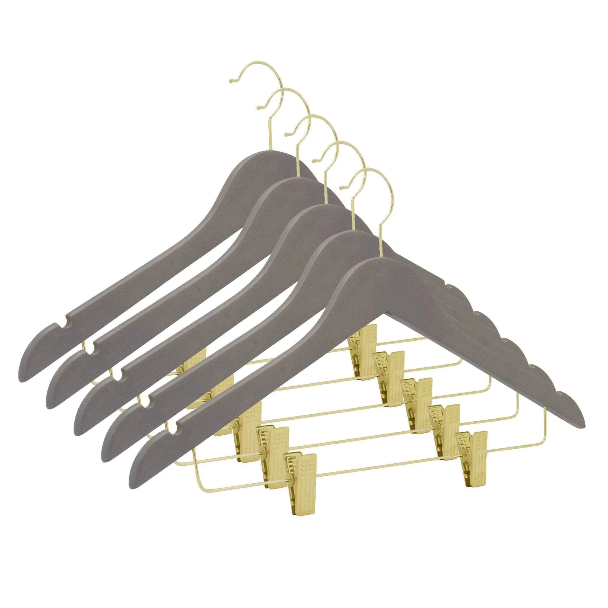 Premium Wood Suit/Skirt Hangers with Clips