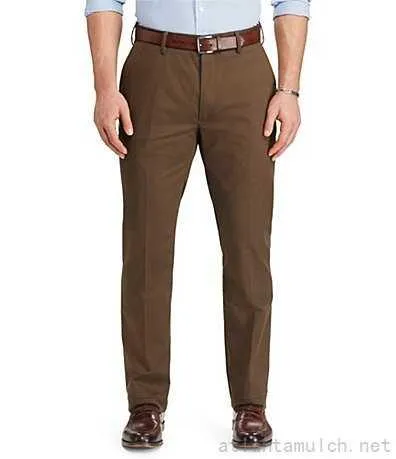 PRL Big & Tall Classic Fit Flat Chino Pants Chocolate Brown