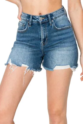 Risen Jeans - High Rise Clean Cut Hem W/Small Distressed Shorts - RDS6240