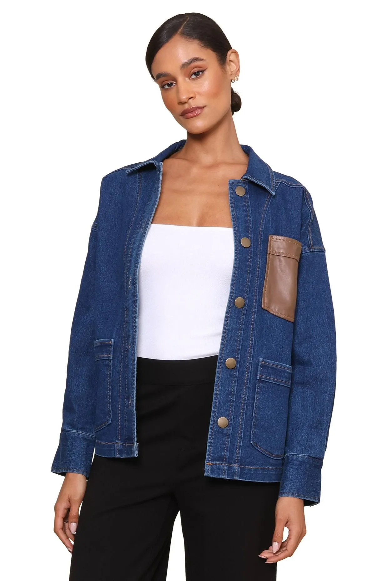 Rivi Leather Patch Jacket