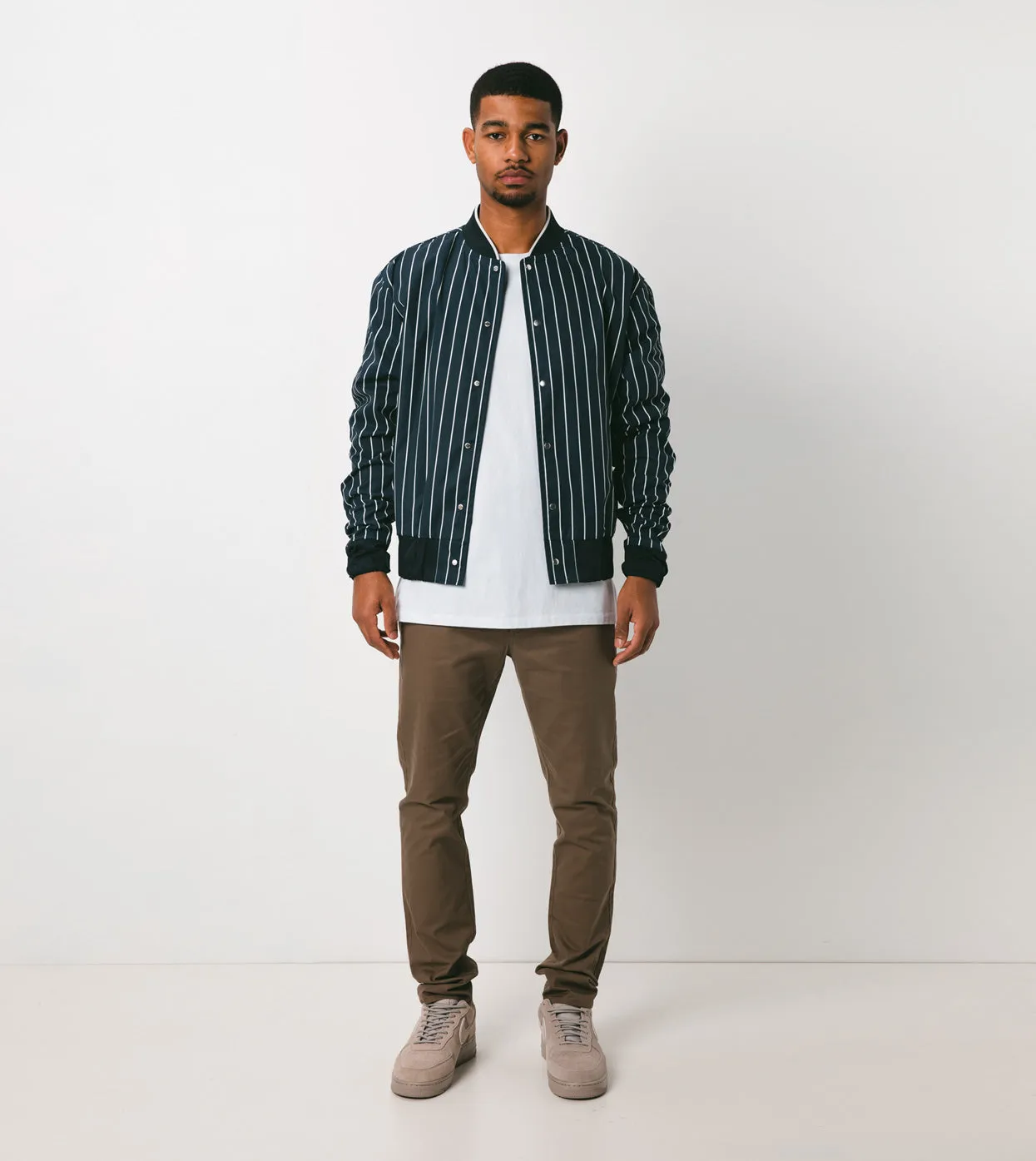 Stripe Varsity Jacket Ink/Shell - Sale